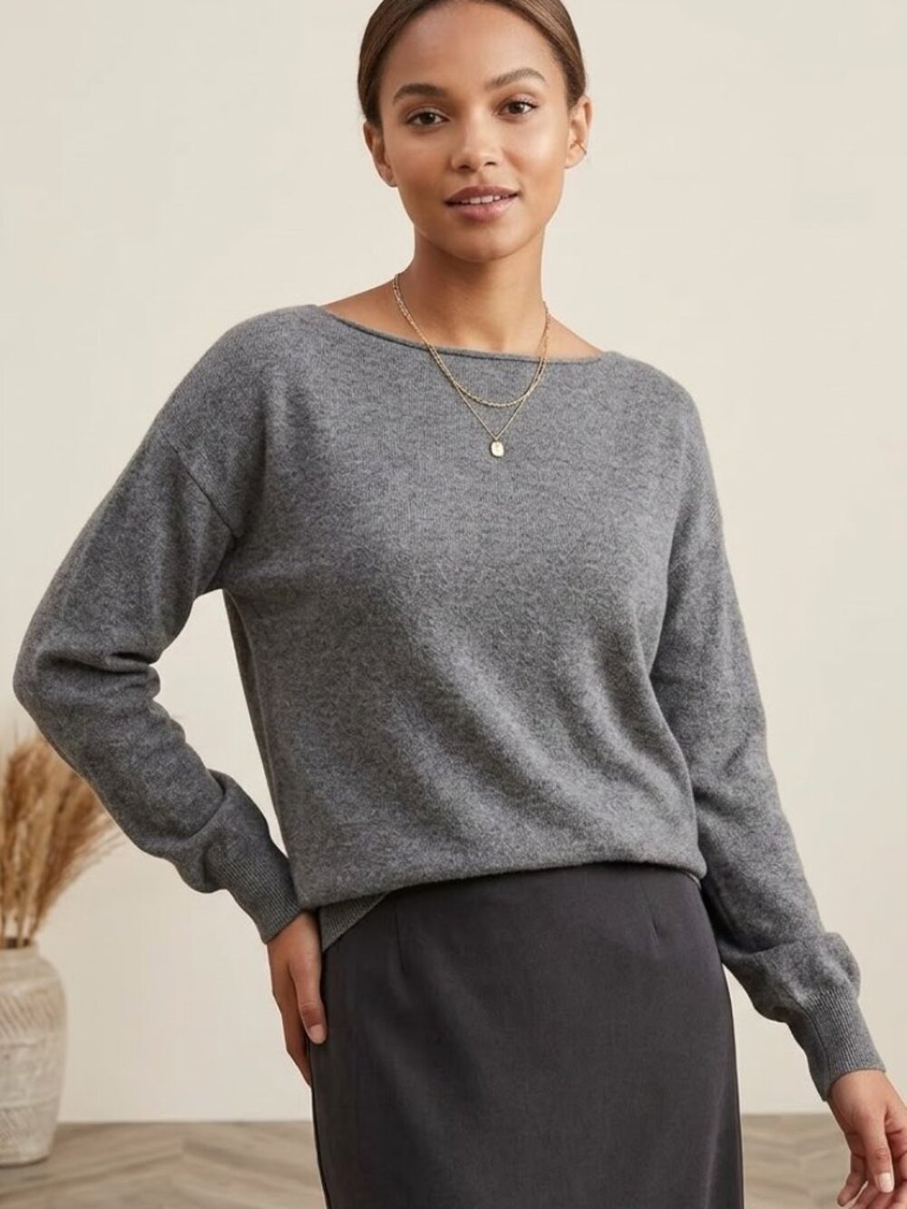 *3 FOR $9* Gap Long Sleeve Dolman Peplum Solid Dark Knit Sweater Top Shirt S